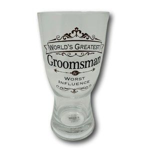 Insignia Wedding Groomsman Toasting Beer Glass Enesco